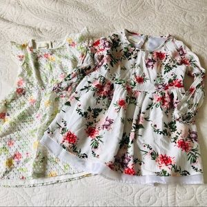 Two girl floral dresses